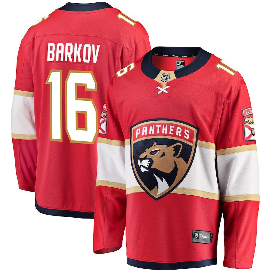 Men Florida Panthers #16 Aleksander Barkov Fanatics Branded Red Breakaway NHL Jersey